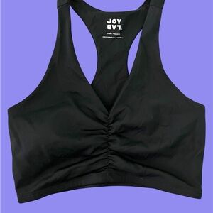 JoyLab Ruched Black Sports Bra NWOT